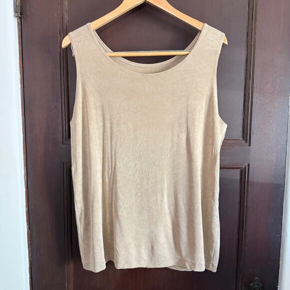 CHICO'S TRAVELERS | Taupe Scoop Neck Tank Top Layering Cami Tank | XL 3 - Picture 2 of 4